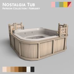 the hot tub is made from wood and has four different color options to match it