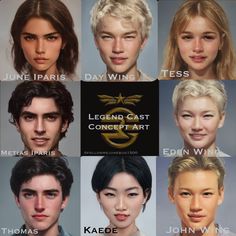 an image of the faces of people with different hair styles and facial expressions on them