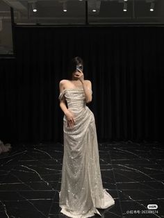 Prom Dress Korean, Prom Dresses Korean, Korean Prom Dresses, Asian Prom Dress, Prom Dress Sequin, Rich Stuff, Off The Shoulder Evening Dress, Farewell Dresses, Prom Dress Inspo