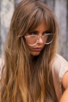 Long Hair And Glasses, Hair And Glasses, 70s Hair, Long Hair With Bangs, Brown Blonde Hair, Strong Hair, Hair Envy, Grunge Hair, Hair Day