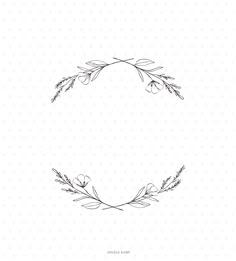 a hand drawn wreath frame with flowers and leaves