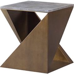 a modern side table with a marble top