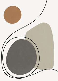 an abstract painting with circles and lines on the bottom, in shades of grey, brown, beige and white