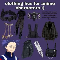 Mha Outfits Inspired, Hawks Inspired Outfit, Bnha Inspired Outfits, Mha Casual Clothes, Bakugou Inspired Outfit, Shinsou Hitoshi Headcanons, Character Inspired Outfits Casual Cosplay, Outfits Inspired By Anime Characters, Shinsou Hitoshi Cosplay