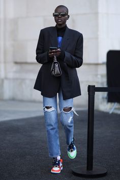 Street Style Nyc, Looks Black, Women Street, Men Street, Blazer Outfits, Cool Street Fashion, Street Style Looks