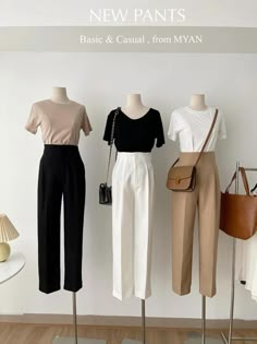 Work Outfits Women Korean Style, Korean Cool Outfits For Women, Business Casual Outfits Asian Women, Basic Formal Outfit, Thai Fashion Modern Casual, Korean Indian Wedding, White Slacks Outfit Casual, Elegant Western Outfits Classy, Korean Work Outfit Summer