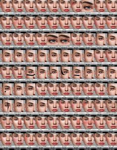 many different faces are shown in the same image, each with their own individual head