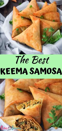 delicious keema samosa is served on a plate