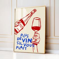 a wine glass being held by a hand with the word, plus deviin silvout platit