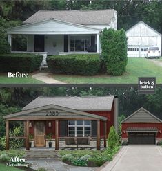 before and after pictures of a small house