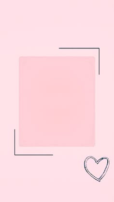 a pink square with a silver heart in the middle on a light pink background that is framed by black lines