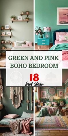 green and pink boho bedroom is the perfect color combination for any room in your home