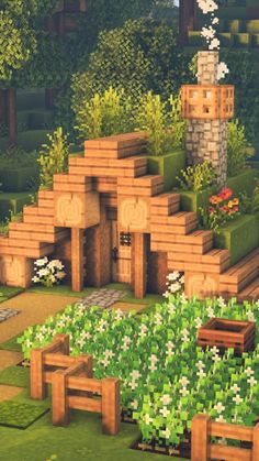 Cute Villages Minecraft, Minecraft House Without Texture Pack, Minecraft Starter House Cottagecore, Jungle Minecraft Houses Easy, Minecraft Decor Outdoor, Flower Cottage Minecraft, Minecraft Pond House, Minecraft Jungle House Tutorial, Forest Home Minecraft