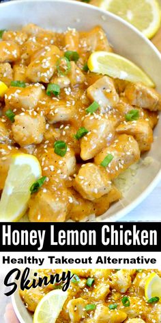 honey lemon chicken is an easy and healthy takeout alternative