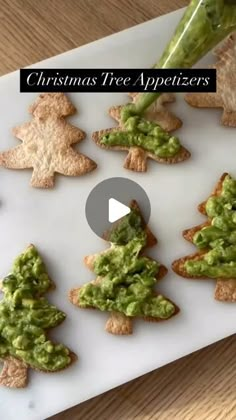 christmas tree appetizers on a white plate