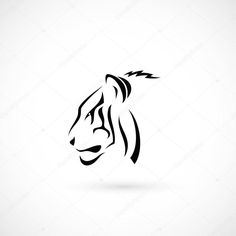 a lion's head on a white background, logo or icon stockvector