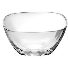 an empty glass bowl on a white background