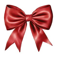 a large red bow on a white background