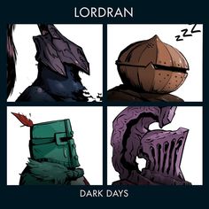 an image of four different faces with the caption lodran dark days on them