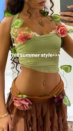 Enchanted Forest Outfit Ideas Casual, Moana Aesthetic Outfit, Earth Fairy Outfit, Moana Outfit Ideas, Pixie Halloween Costume, Cereals Photography, Green Fairy Costume, Moana Outfit, Blackpink Disney