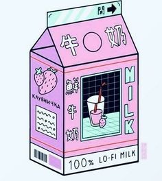 an illustration of a pink milk carton