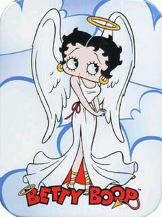 a cartoon character with an angel on it's back and the words betty bob above her head