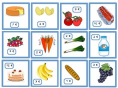 an image of fruits and vegetables with numbers on them to match the correct words in each picture