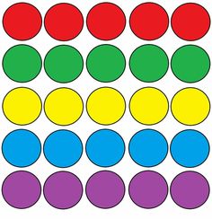 an array of different colored circles