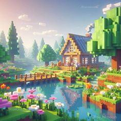 Inspired by my favourite game #minecraft #nature #pixelart #cozy #aesthetic #wallpaper Cozy Aesthetic Wallpaper, Minecraft Nature, Minecraft Landscape, Cabin In The Forest, Minecraft Wall, Aesthetic Minecraft, Minecraft Aesthetic, Game Map, Minecraft Wallpaper