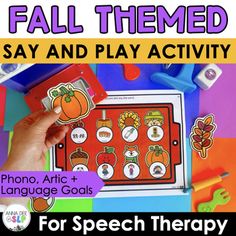 the fall themed say and play activity for speech therapy