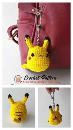 the key chain is made to look like pikachu