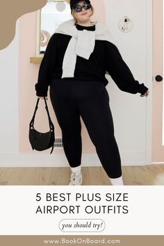 5 Best Plus Size Airport Outfits You Should Try | Chic & Aesthetic Plus Size Airport Outfits Plus Size Travel Outfits Airport Style, Fashion Outfits Midsize, Plus Size Travel Outfits, Airport Style Winter, Casual Chic Plus Size, Plus Size Airport Outfit, Airport Outfit Fall, Airport Ootd, Plus Size Travel