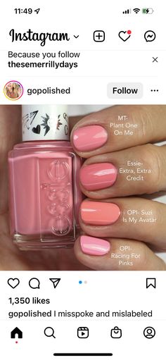 Salmon Nail Color, Salmon Nails Coral Peach Colors, Light Coral Nail Polish, Salmon Nails, Opi Pink Coral Nail Polish, Coral Pink Nails