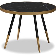 a black and gold table with two legs on the bottom, in front of a white background