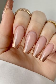 30 Elegant Triangle French Tip Nails for a Unique Look Your Classy Look French Tip Triangle, Copper Nails Designs, Birthday Nail Designs, Bronze Nails, Copper Nails, Glitter French Tips, Gold Nail Designs, French Nail Designs, Tip Nails