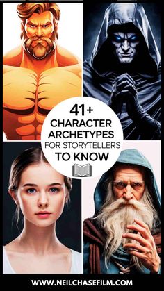 four different characters are shown with the title for each character's storyteller to know