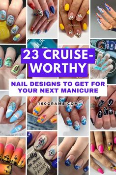 Save this pin for an ocean of inspiration with cruise-worthy nail designs perfect for your next voyage. Get ready to sail in style with these trendy nail art ideas. #NailDesigns #CruiseFashion #BonVoyageStyle Nail Designs For A Cruise, Nails For A Cruise