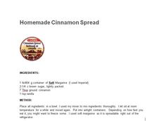 the instructions for how to use homemade cinnamon spread