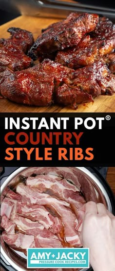 the cover of instant pot country style ribs