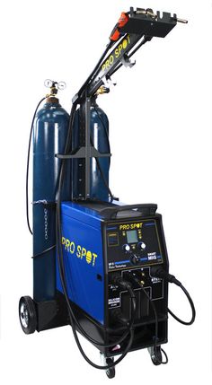 the portable air compressorer is attached to a cart