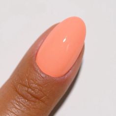 Crème Peach DIVA #145 (soft tangerine orange) — This creamy tangerine orange really hits the sweet spot and takes the cake, soda speak " Peach Gel Polish, Uñas Color Coral, Peach Colored Nails, Kids Nail Polish, Orange Nail Polish, Peach Nails