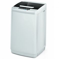 a white portable washing machine on a white background