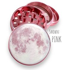 a pink moon in a metal container with the words showin'pink on it