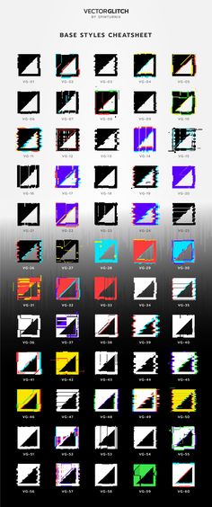 an image of different types of lines and shapes in the form of rectangles