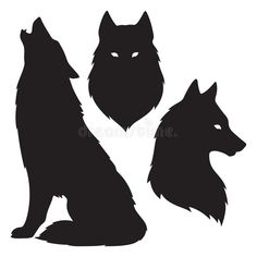 two black wolf silhouettes sitting side by side