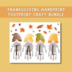 the thanksgiving handprint craft bundle is shown