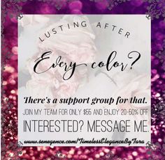 a purple background with the words, lusting after every color? there's a support group for that