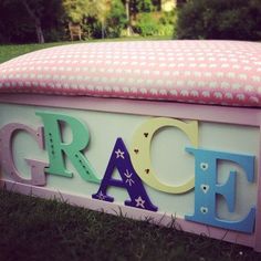 a bench that has the word grace on it