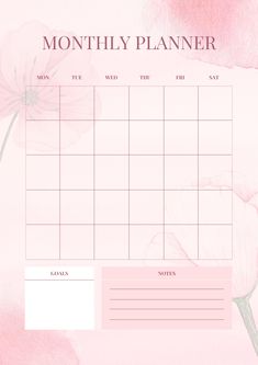 a pink floral planner with flowers on it and the words, month - by - month