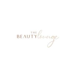 the beauty lounge logo on a white background with gold lettering and an elegant rose design